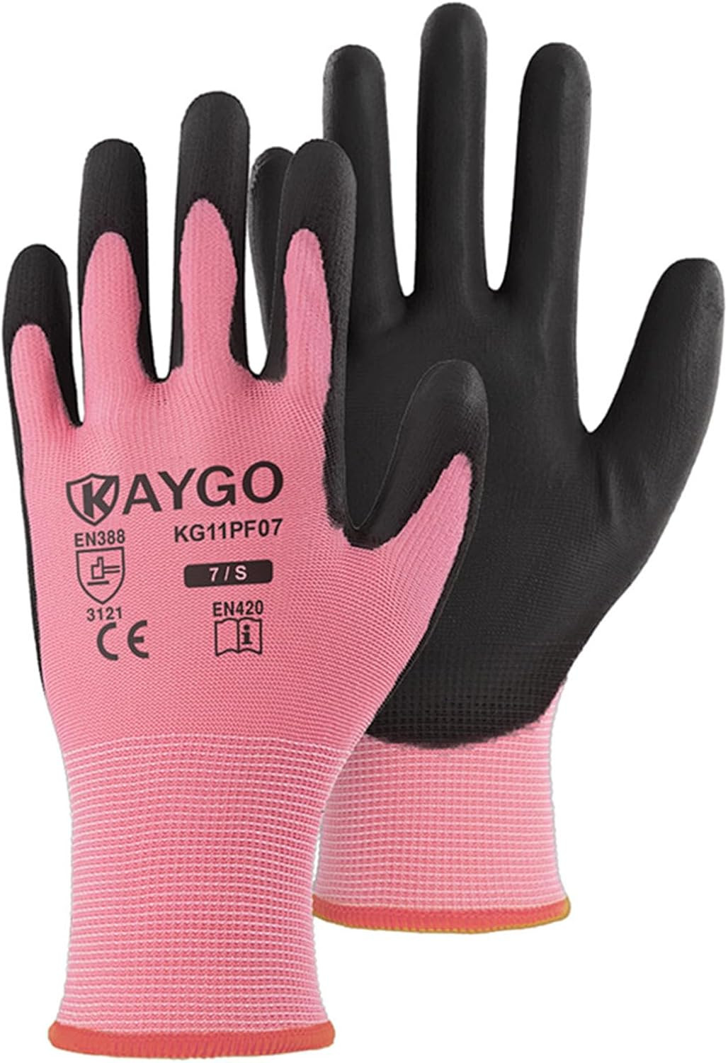 Safety Work Gloves for Men Women, PU Coated Palm & Fingers, KG11P | Smooth Grip,