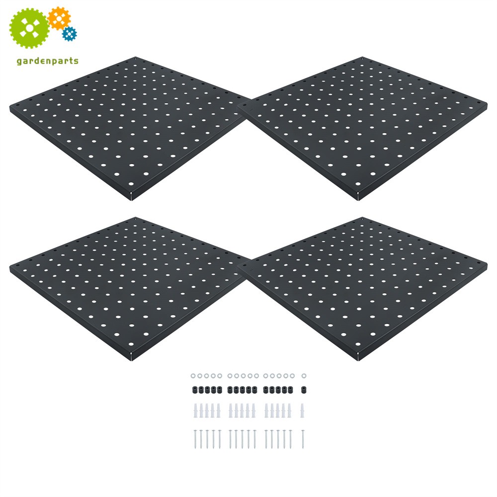 4 Packs Metal Pegboards Black Peg Boards Wall For Office Garage Basement Craft