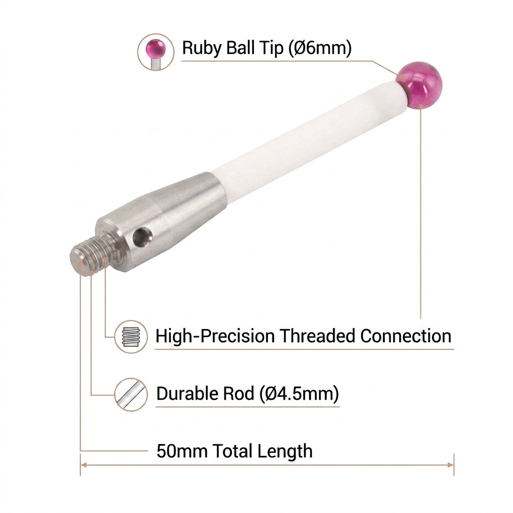 2 Pack CMM Probe Stylus FOR Renishaw A-5000-3709 50mm Ceramic Stem 6mm Ball
