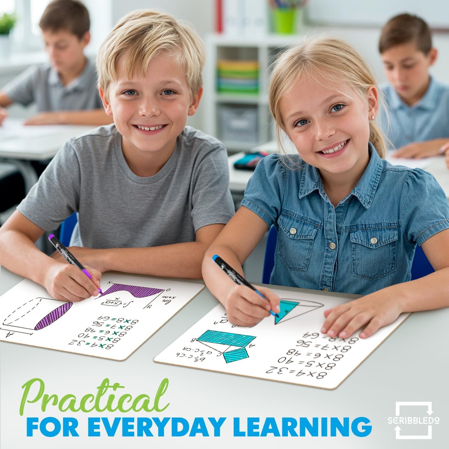 Small Dry Erase Boards for Students, 6 Pack 9 x 12 Double Sided White Boards