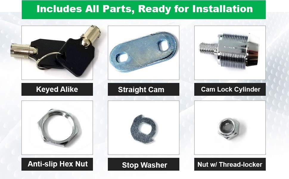 Admiral Locks Tubular Cam Locks – Keyed the Same – 5/8″, 1″ & 1-1/8″ lengths