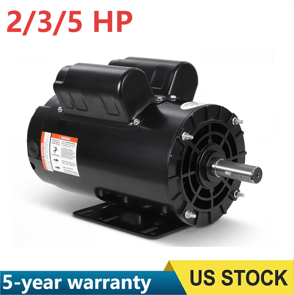2/3/5HP SPL Electric Air Compressor Motor 230V 56 Frame 3450 RPM 5/8″ 7/8″ Shaft