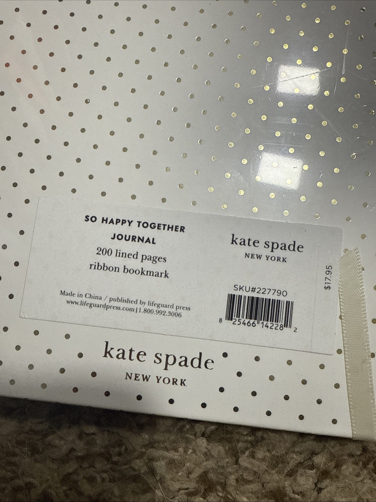 Kate Spade Bride Journal Gold Dot Medium Notebook Wedding 200 Bound Lined Pages