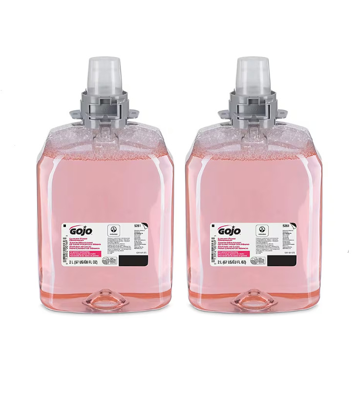 2X GOJO 5261 Luxury Foam Handsoap Cranberry 2L FMX-20 Dispenser Refills