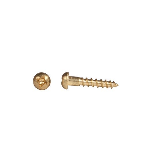 #2 x 1/4″ ROUND HEAD PHILLIPS, WOOD SCREWS, SOLID BRASS, SELECT QTY