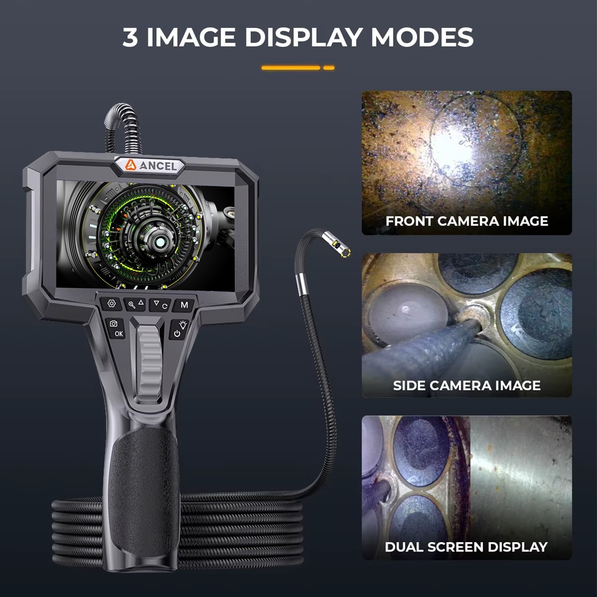 Ancel AN302 Bidirectional Articulated Endoscope 32GB Card 6.5MM Snake Camera
