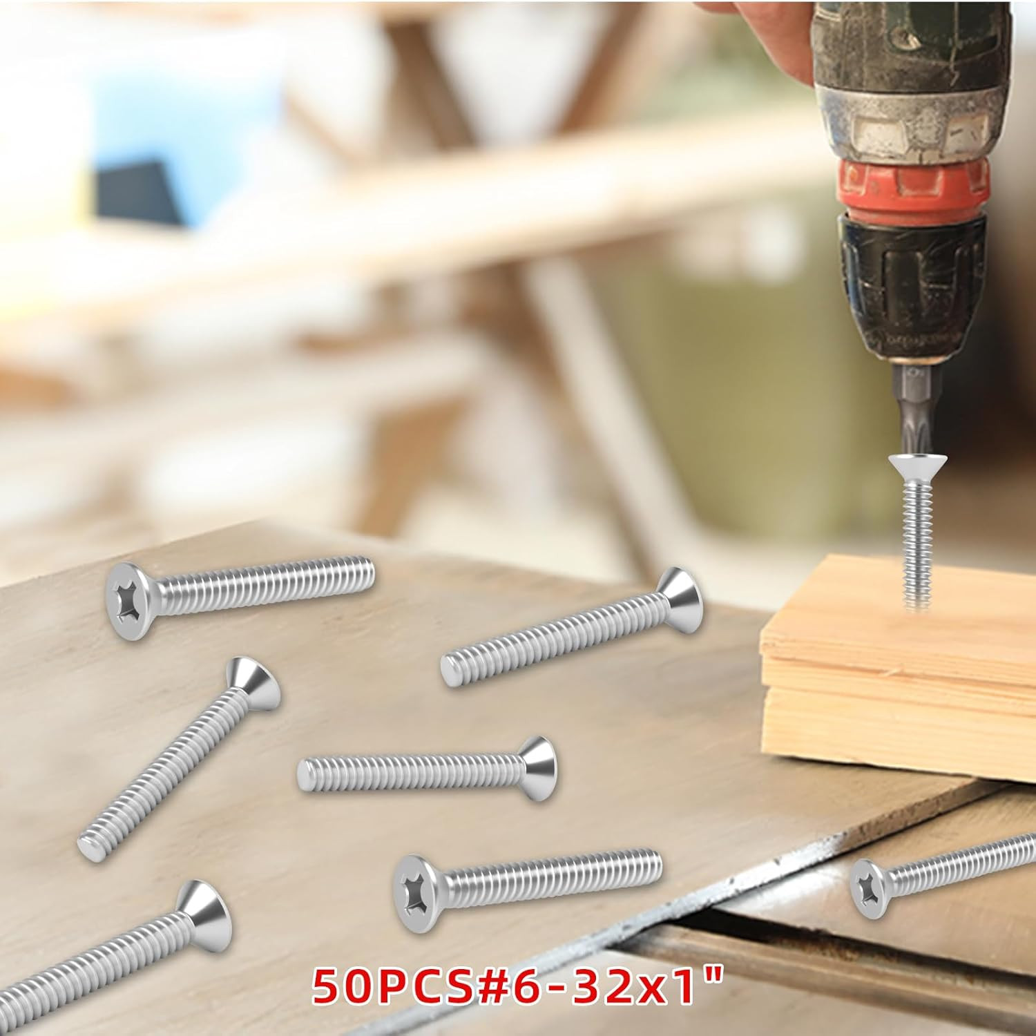 304 Stainless Steel Machine Screws,50Pcs #6-32X1 Extra Long Outlet Screws Machin