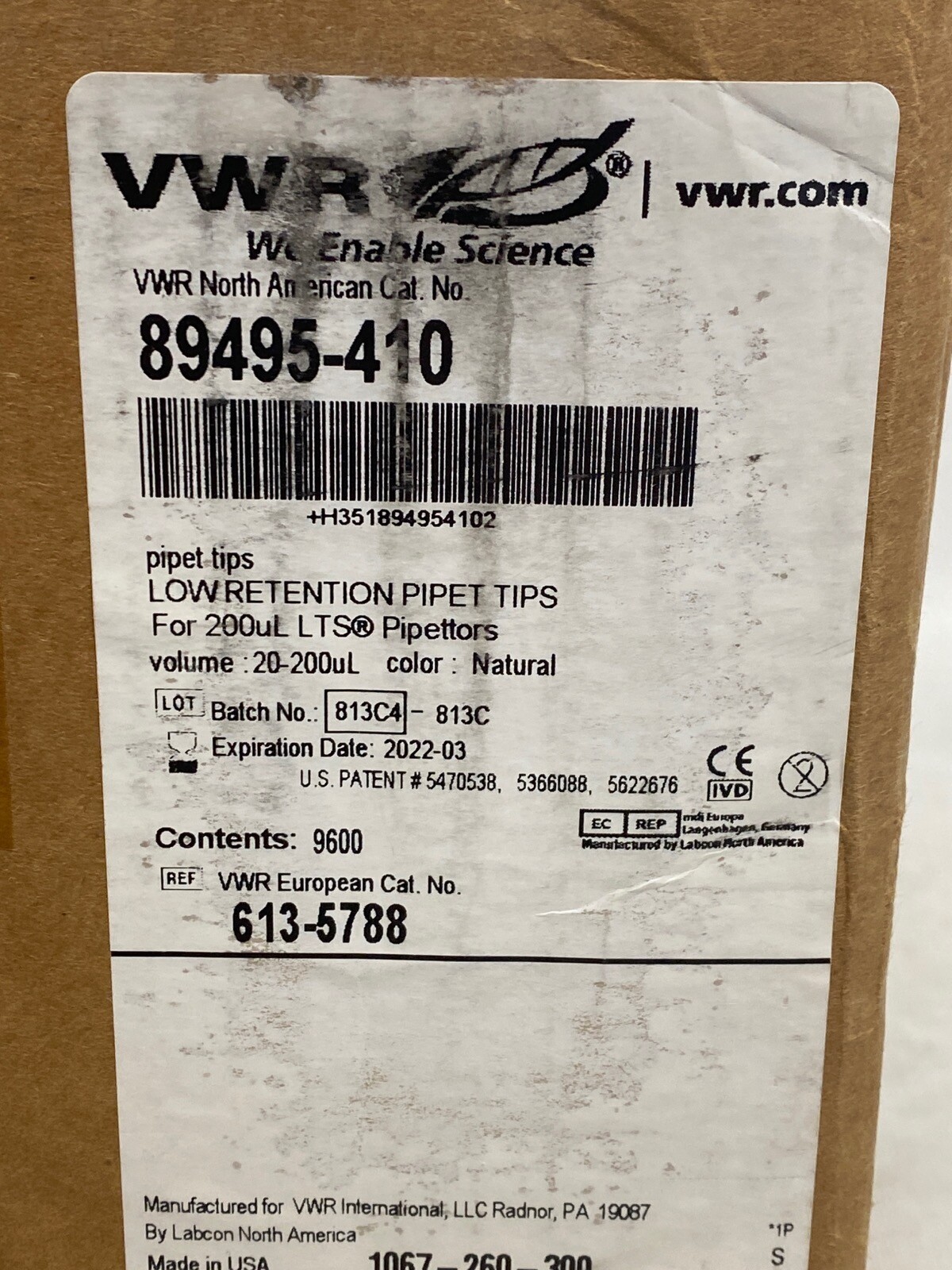 (9600/Cs) VWR 200uL Next Gen Refill Low Retention Pipet Tips 89495-410