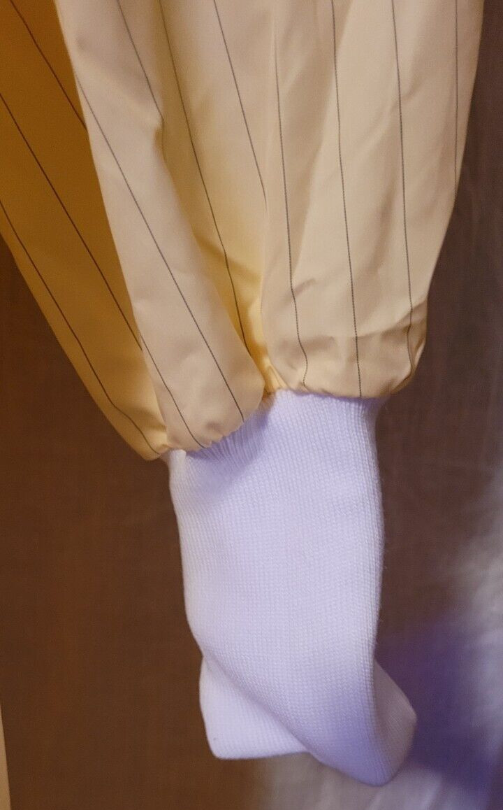 New Folded Surgical Gown Light Yellow Dark Pinstripe Healthcare Nonporous Fecal