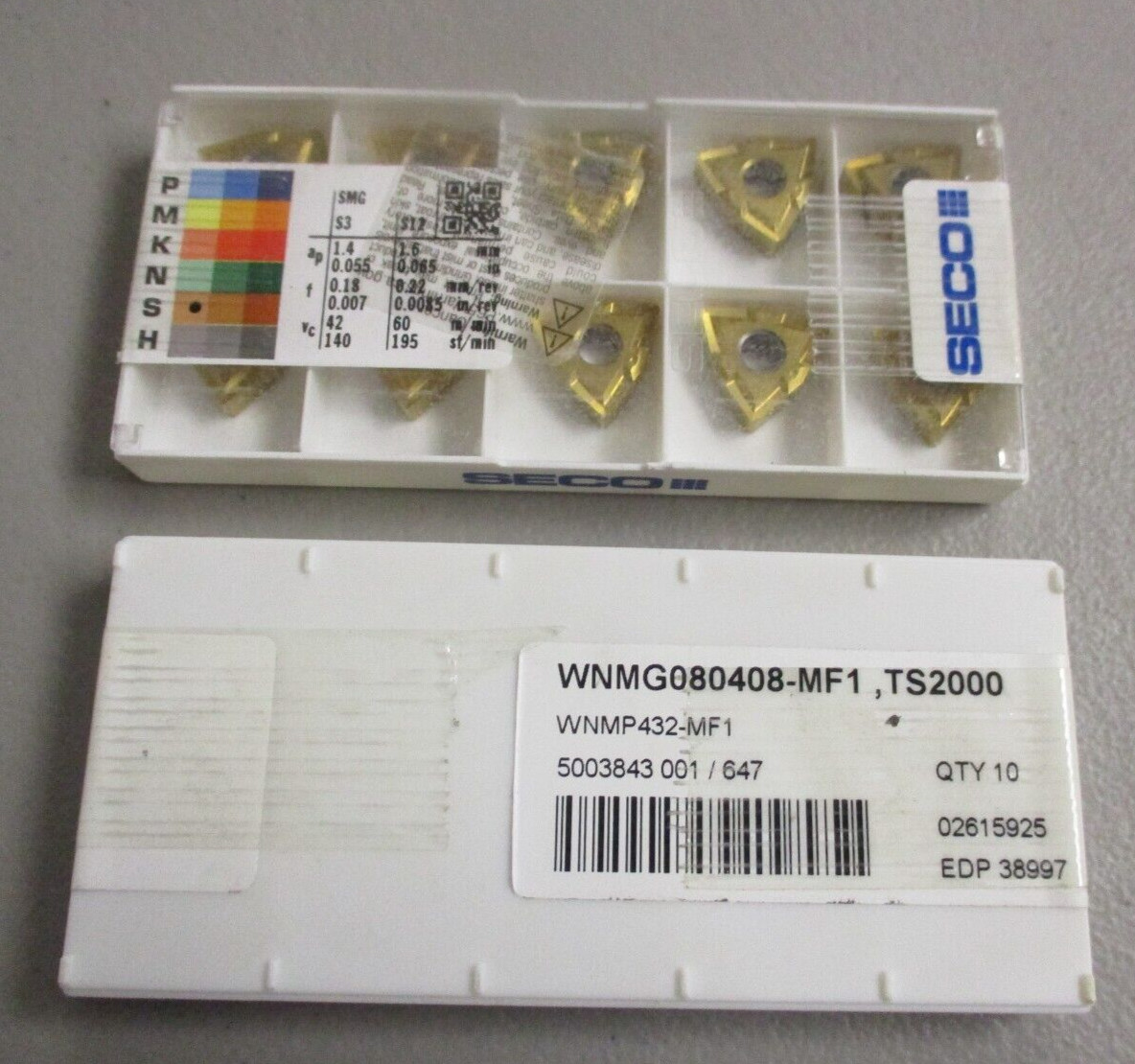 SECO Carbide Inserts WNMP 432- MF1 Grade TS2000 Pack Of 10