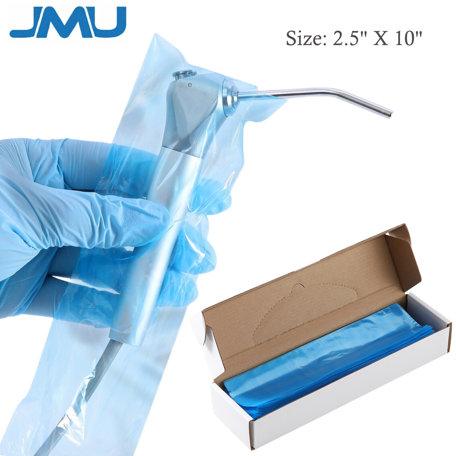 500/2500/5000PCS JMU Dental 3 Way Air Water Syringe Sleeve Cover 2.5”X10” Blue