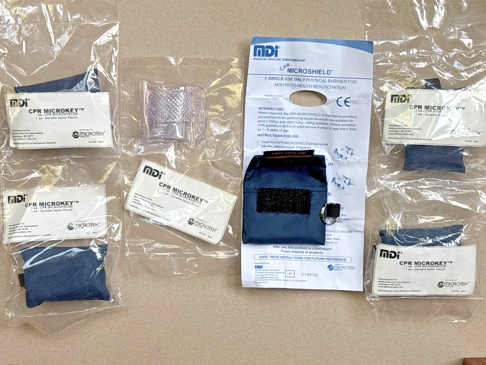 MDI MicroKey CPR Safety Microshield SEALED set of 4