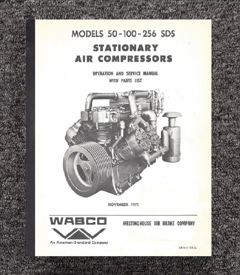 50 100 256 Air Compressors Operator, Service & Parts Manual Fits LeRoi SDS