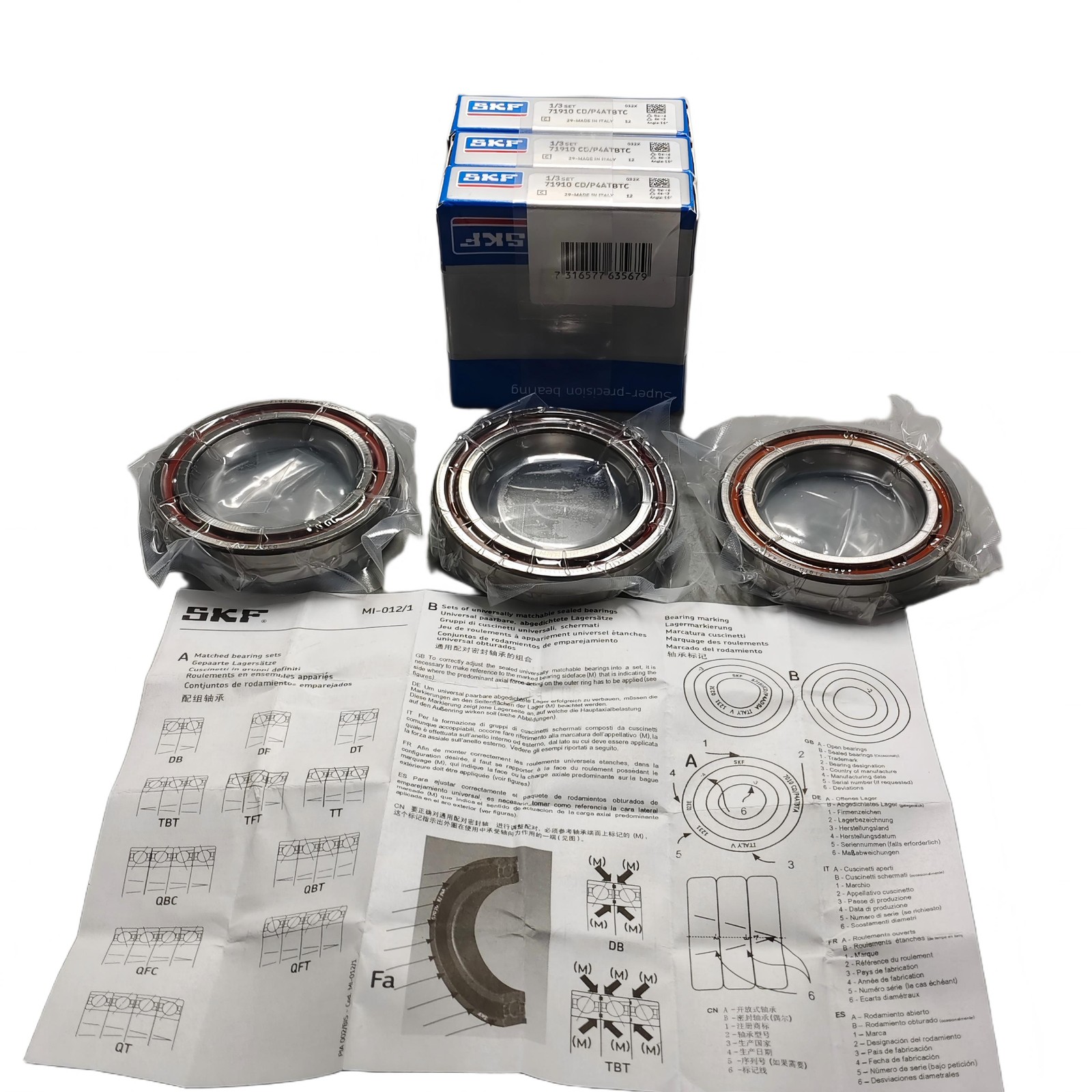 SKF 71910 CD/P4ATBTC SUPER PRECISION BEARINGS / TIMKEN / FAFNIR 2MM9310WI TUH US