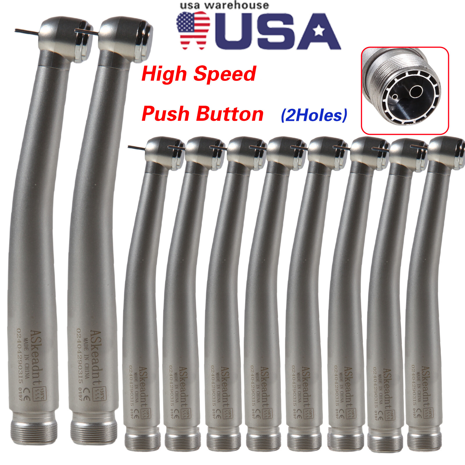 10 NSK PANA MAX Style Dental High Speed Handpiece Turbine 2 Holes Borden