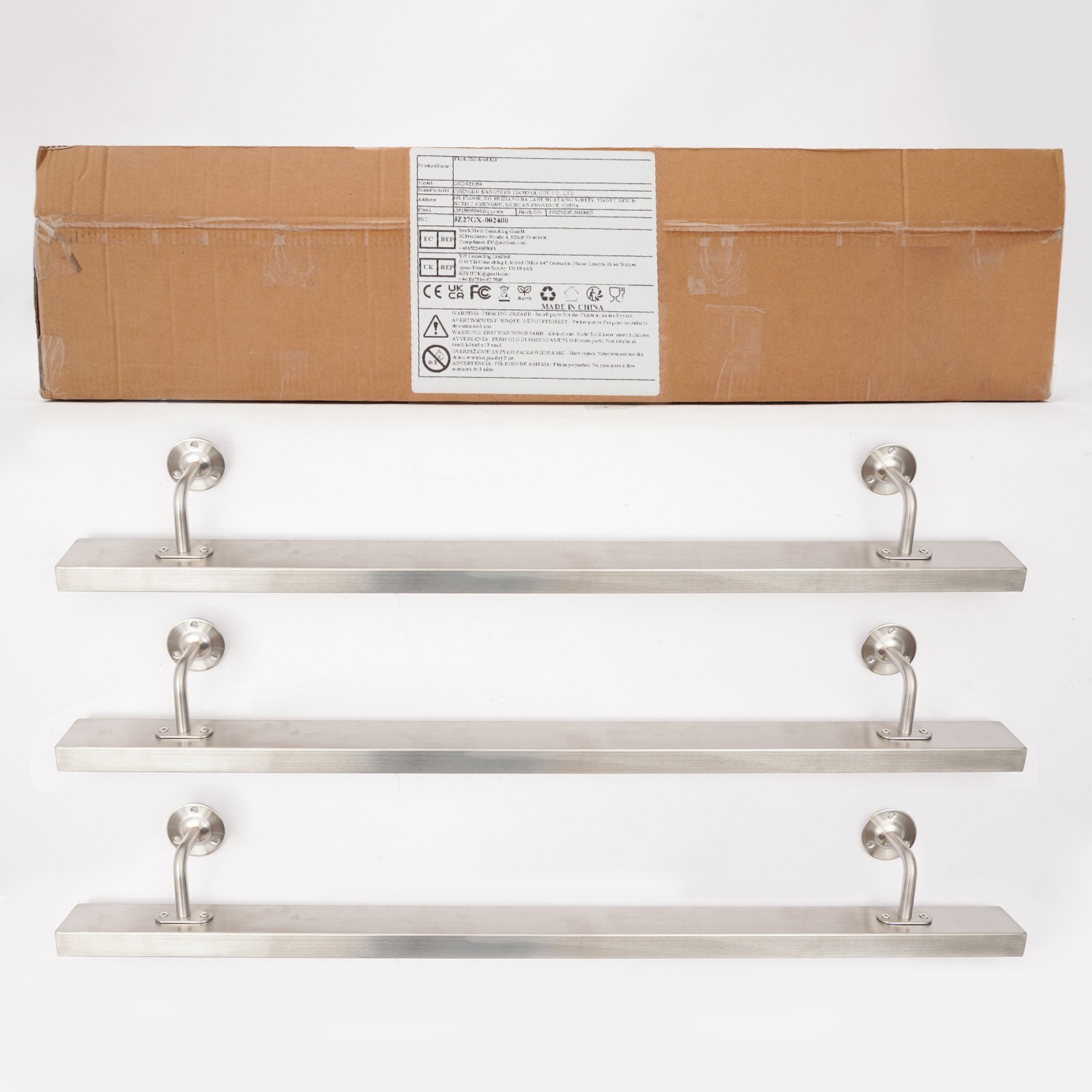 3.05M Stainless Stair Rail 101×9.8cm – Baking Paint Rectangle, Wall Mount US! US