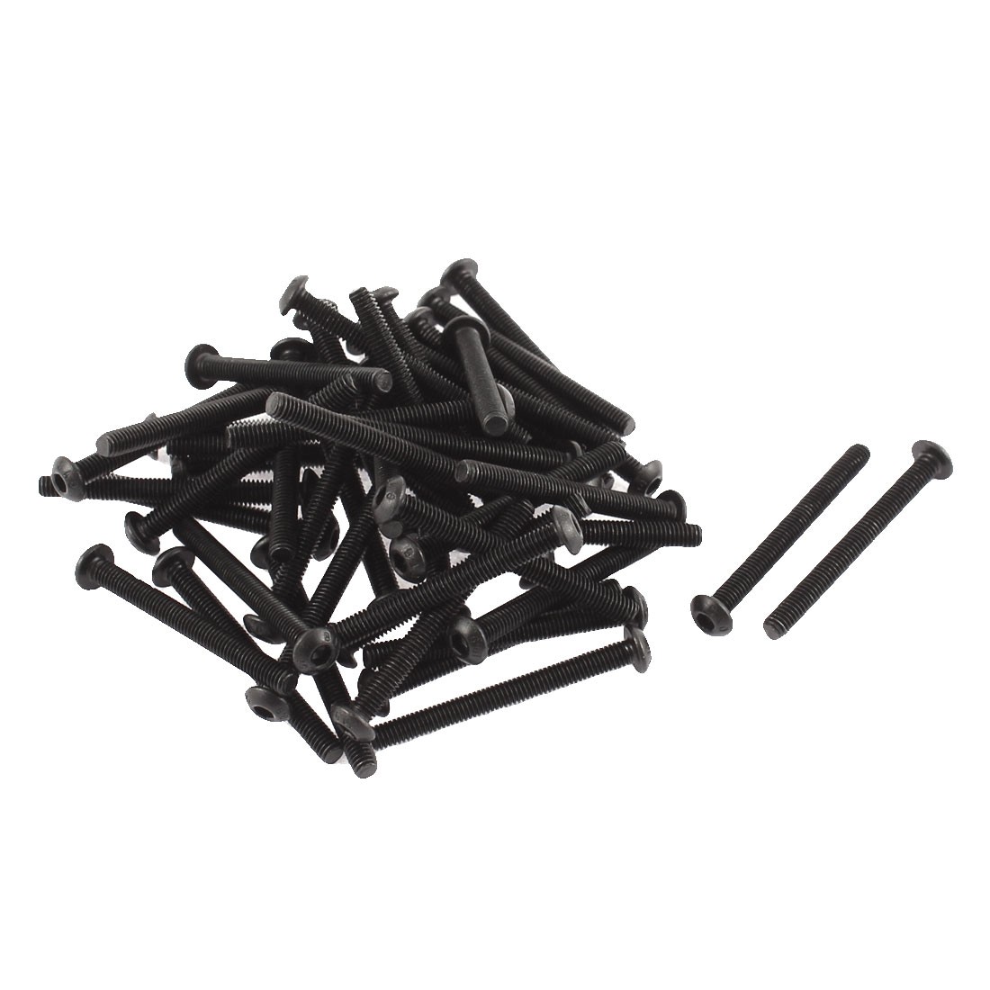 M3 x 30mm Thread 10.9 Alloy Steel Button Head Hex Socket Cap Screw Bolt 50pcs