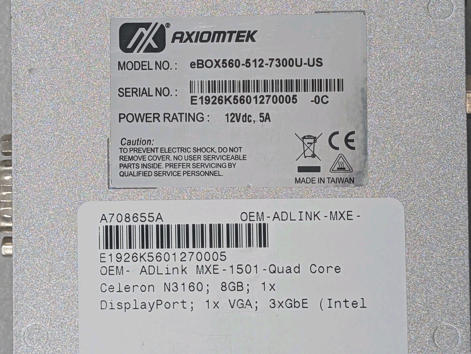 ADLINK Controller module MXE-1501 Quad Core Celeron N3160 8GB RAM 64GB