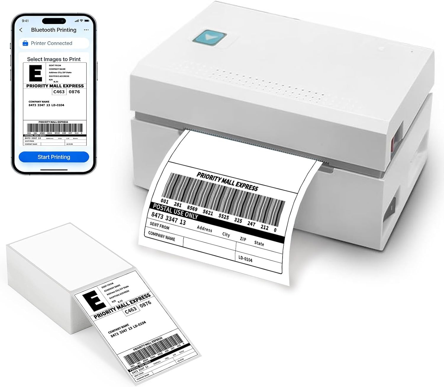 4000 4X6 Thermal Labels 1000/Stack, Shipping Thermal Labels 4X6 Fanfold Compati