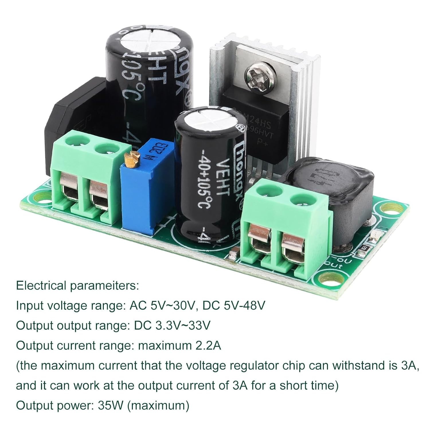 4Pcs AC/DC to DC Step Down Buck Converter AC 5V-30V DC 5V-48V to DC 3.3V-33V Vol
