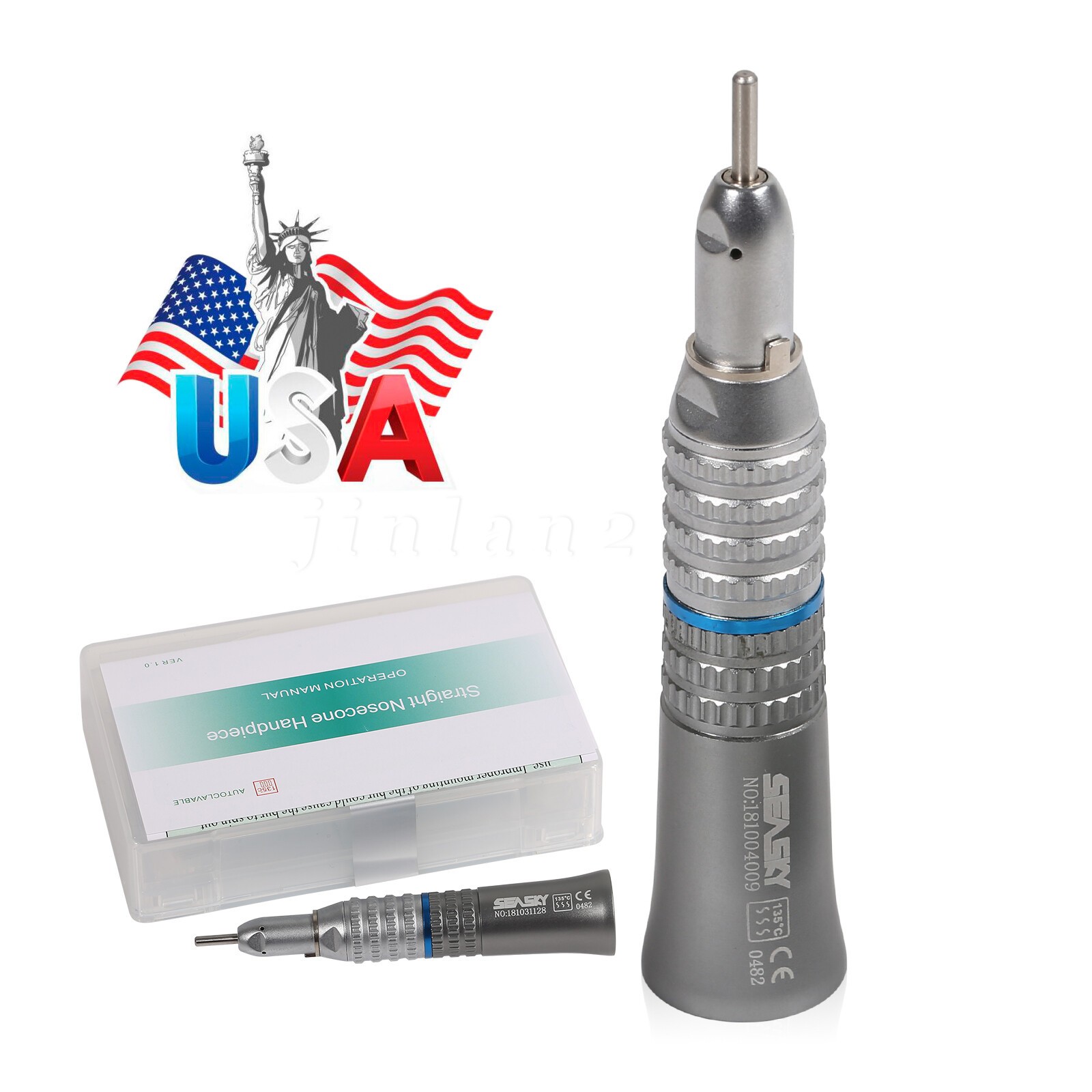 Dental Slow Speed Handpiece Contra Angle/Straight /Air Motor 4Hole NSK Style NEW