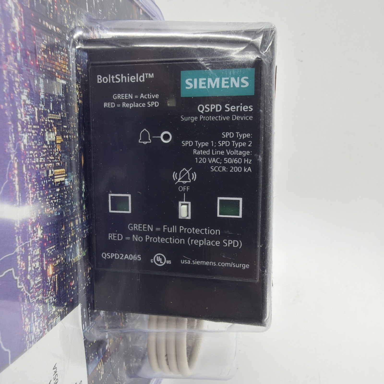 Siemens QSPD2A065P BoltShield 65kA Whole House Surge Protector Type 2 SPD NEW