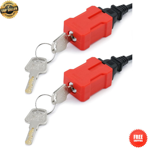 Electrical Cord Plug Lockout Device 2 Pack Plug Locking Safety Lock Durable NEW