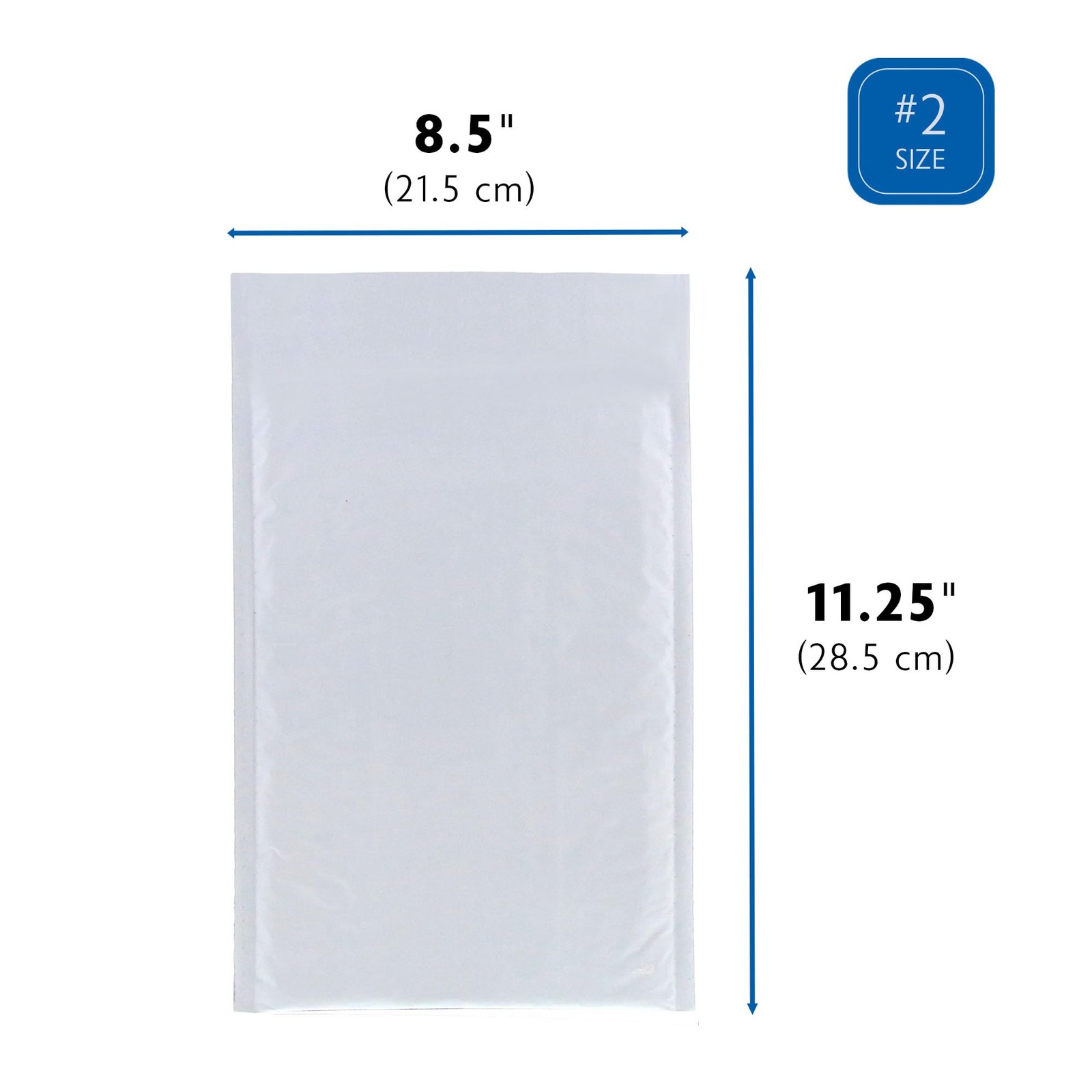 BAZIC Products #2 Poly Bubble Mailers, 8.5 x 11.25 in, 1-Pack, White