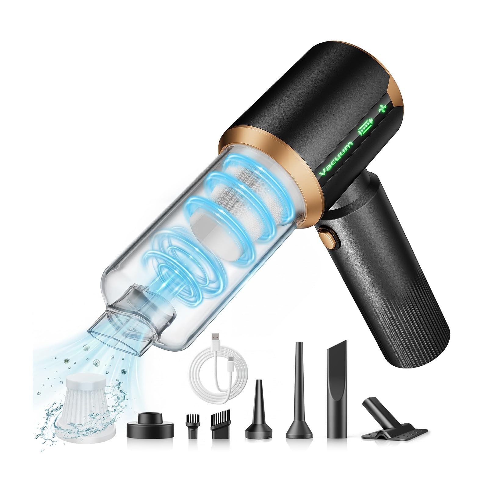 Cordless Handheld Vacuum Cleaner with HEPA Filter & 16000Pa Suction