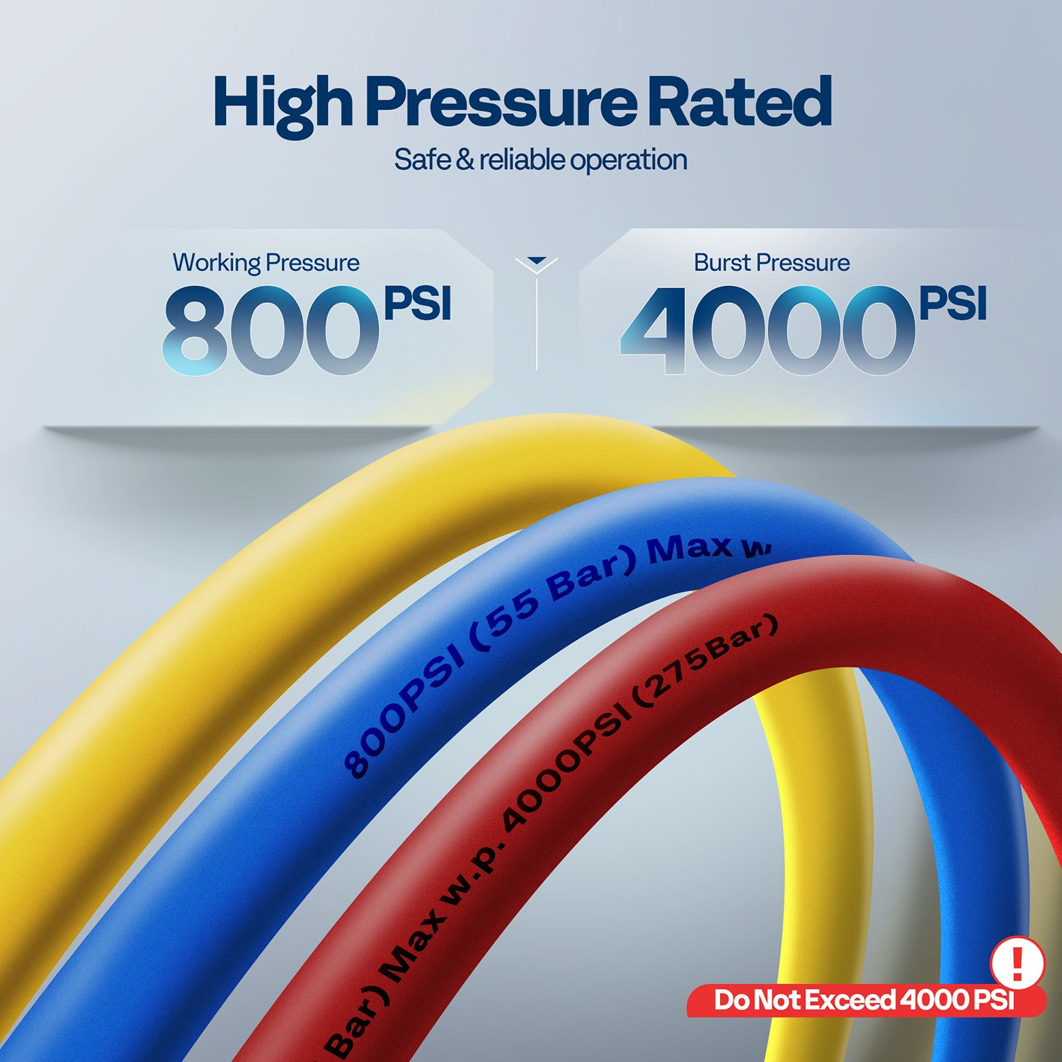5 ft R410A HVAC Charging Recovery Hoses 1/4″ Refrigeration Hoses with Tap Valve