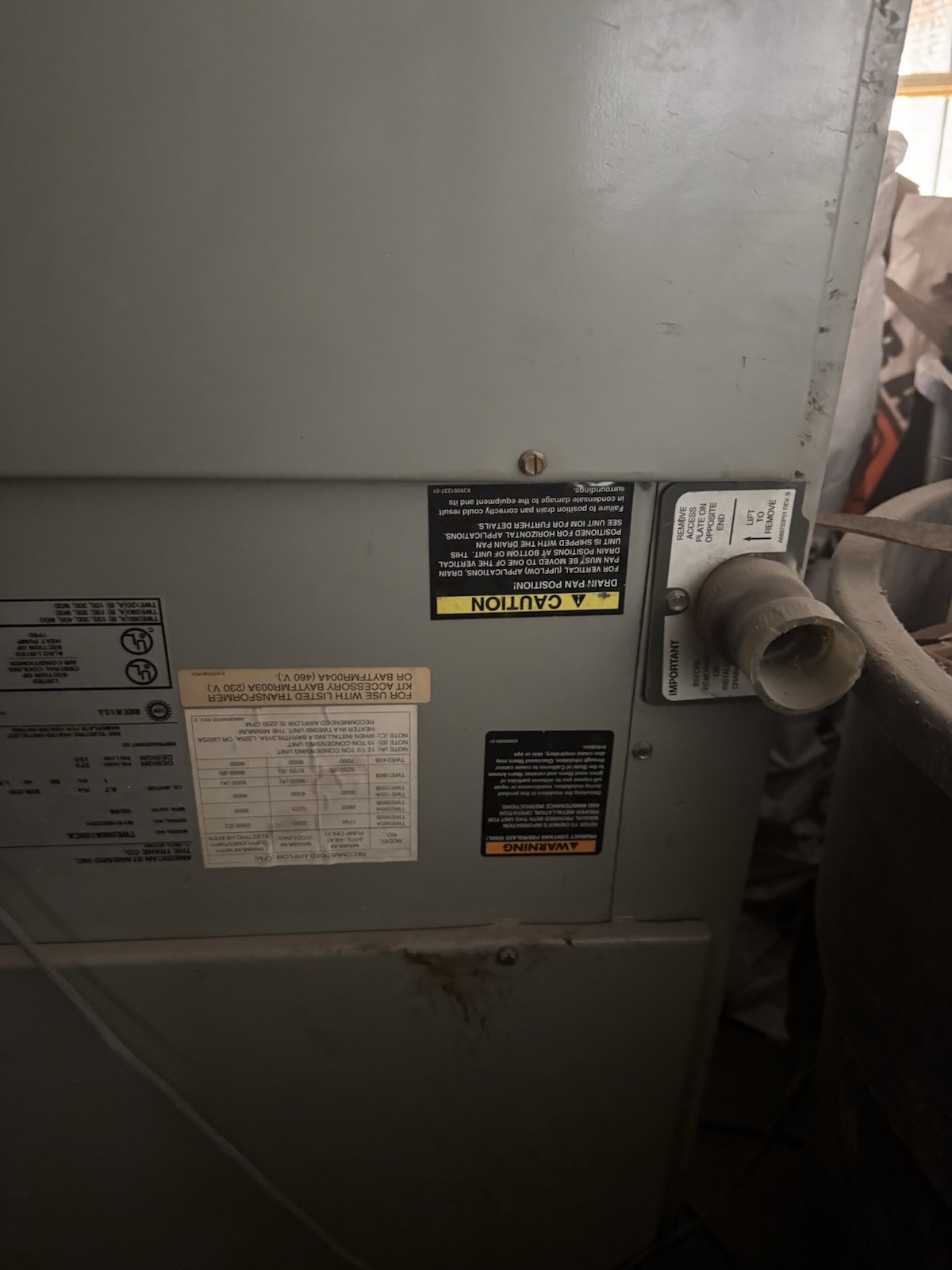 TRANE Used Central Air Conditioner Commercial Air Handler TWE090A100CA ACC-7442