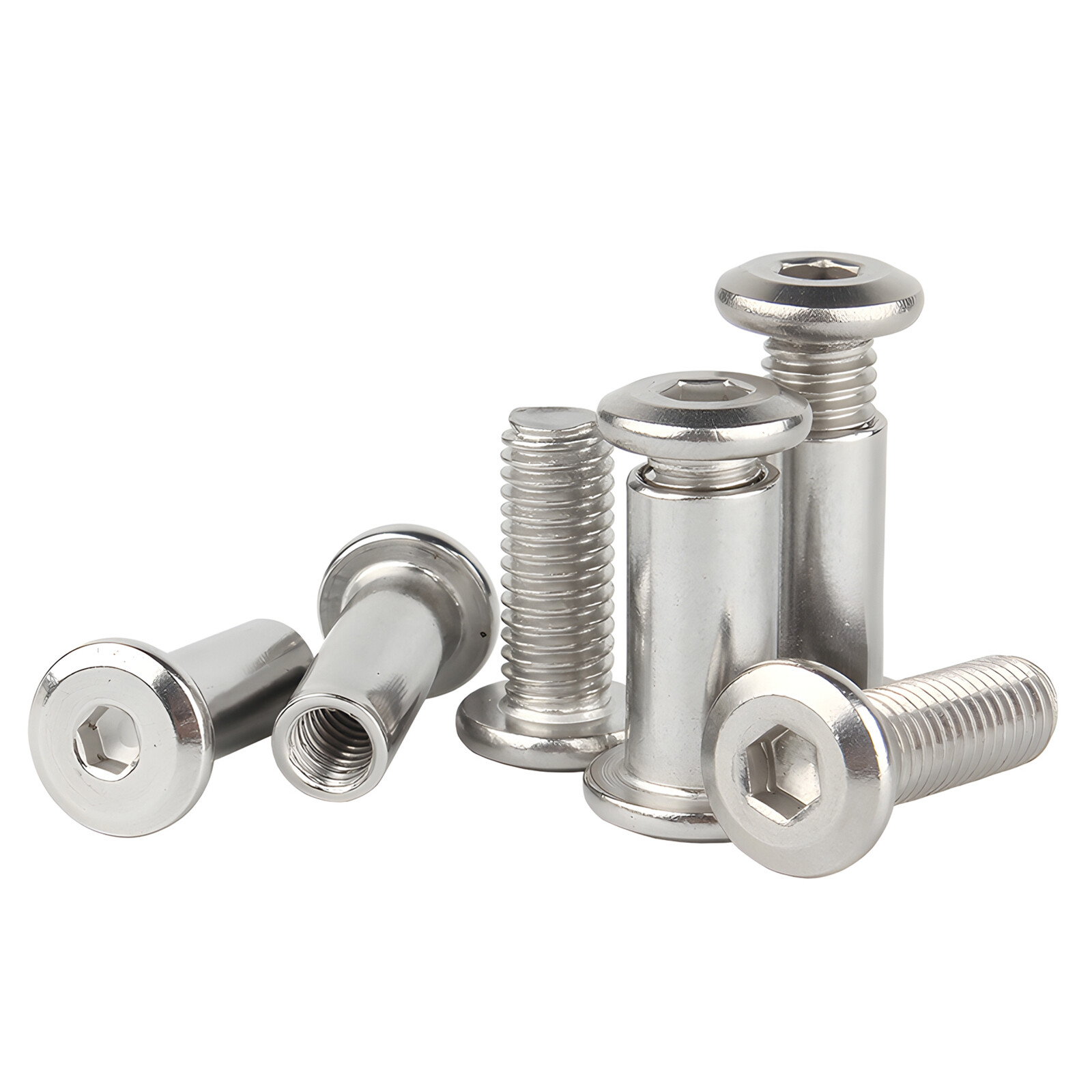 FURNITURE CONNECTOR BOLTS & CAP NUTS, FLAT HEAD ALLEN KEY SCREWS STAINLESS STEEL