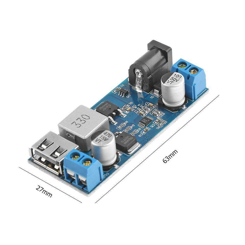 2 Pcs DC-DC Buck Step Down Volt Converter 10V-35V 12V 18V 24V to 5V 5A Regulator