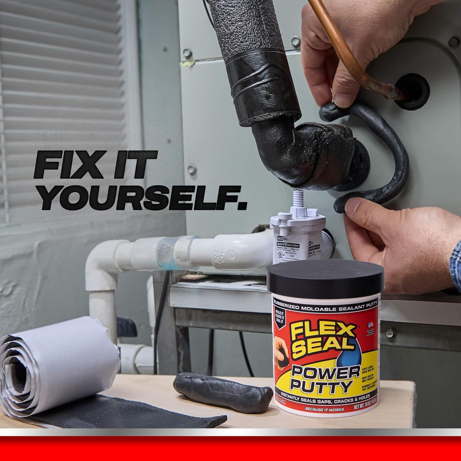 Flex Seal Power Putty, Moldable Waterproof Rubberized Sealant, Instantly Fills G