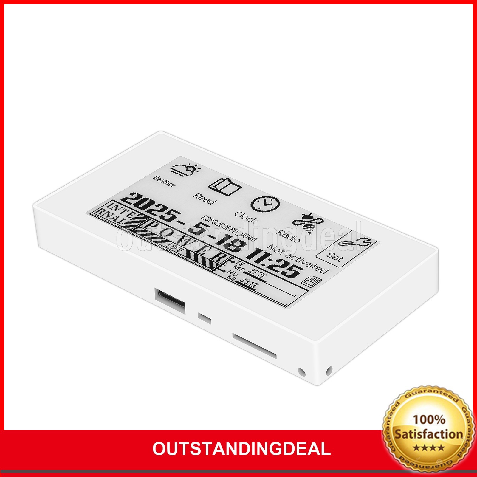 HAMGEEK RW01 Mini E-Ink Reader E-Book Reader for Weather Clock Image Alarm ot25