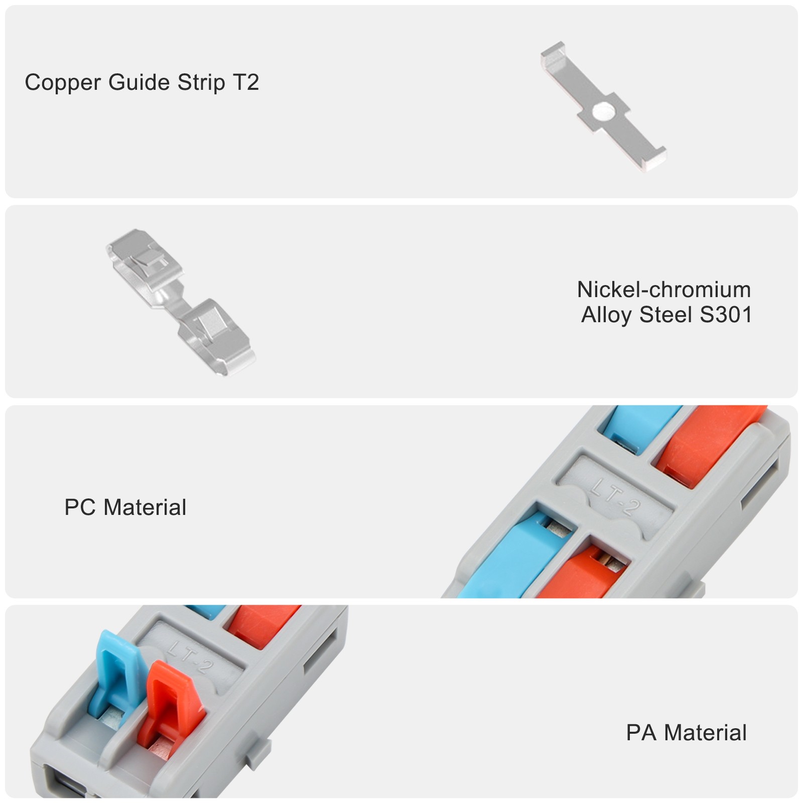 50 PCS Mini Quick Connect Electrical Wire Connectors 2-in-2-Out Inline Terminals