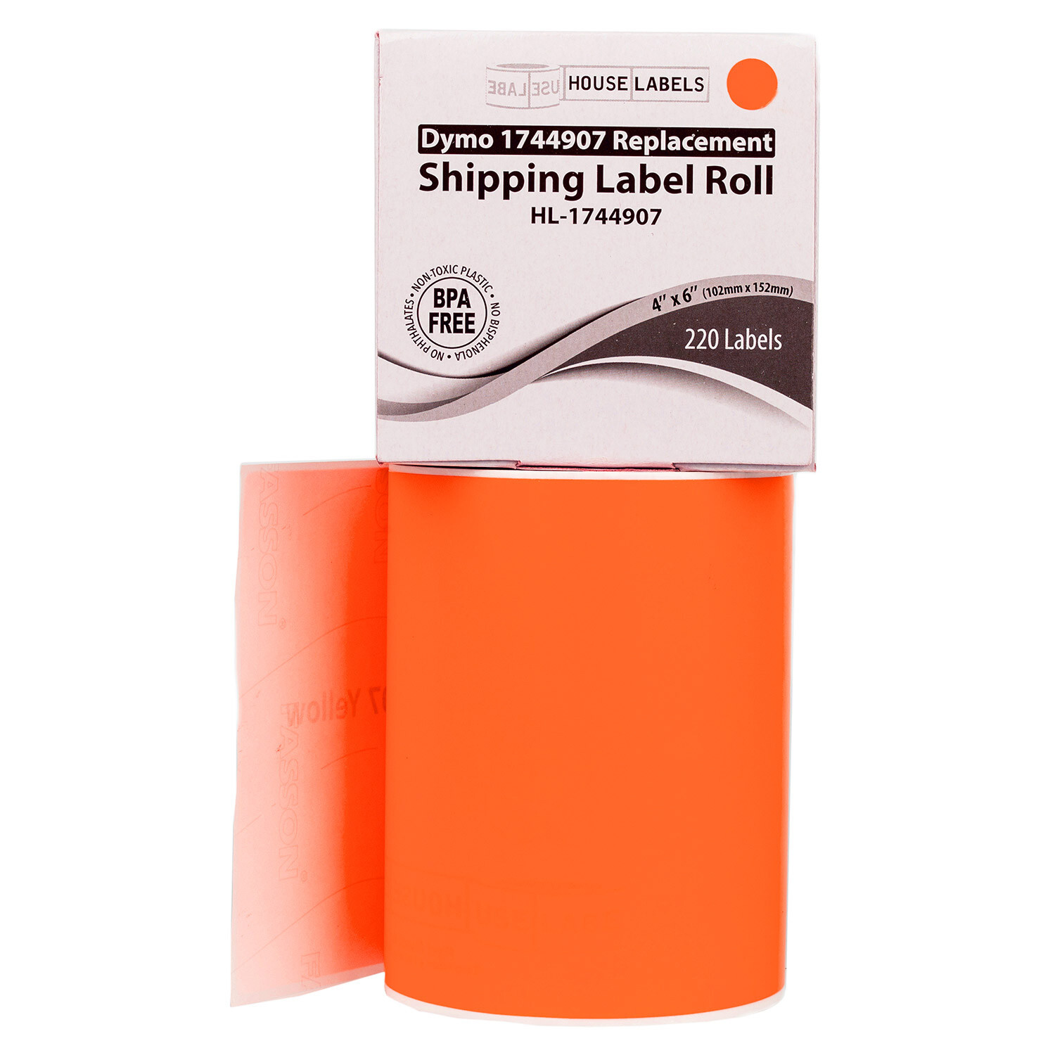 DYMO LW 1744907 ORANGE 4XL 4×6 4″x6″ – (15) Rolls All-Purpose Labels – FREE SHIP