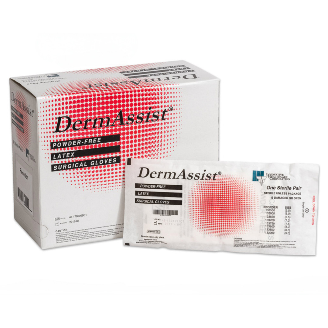 DermAssist Sterile, Latex Surgical Gloves (133700), Size 7 – Box of 50 Pairs
