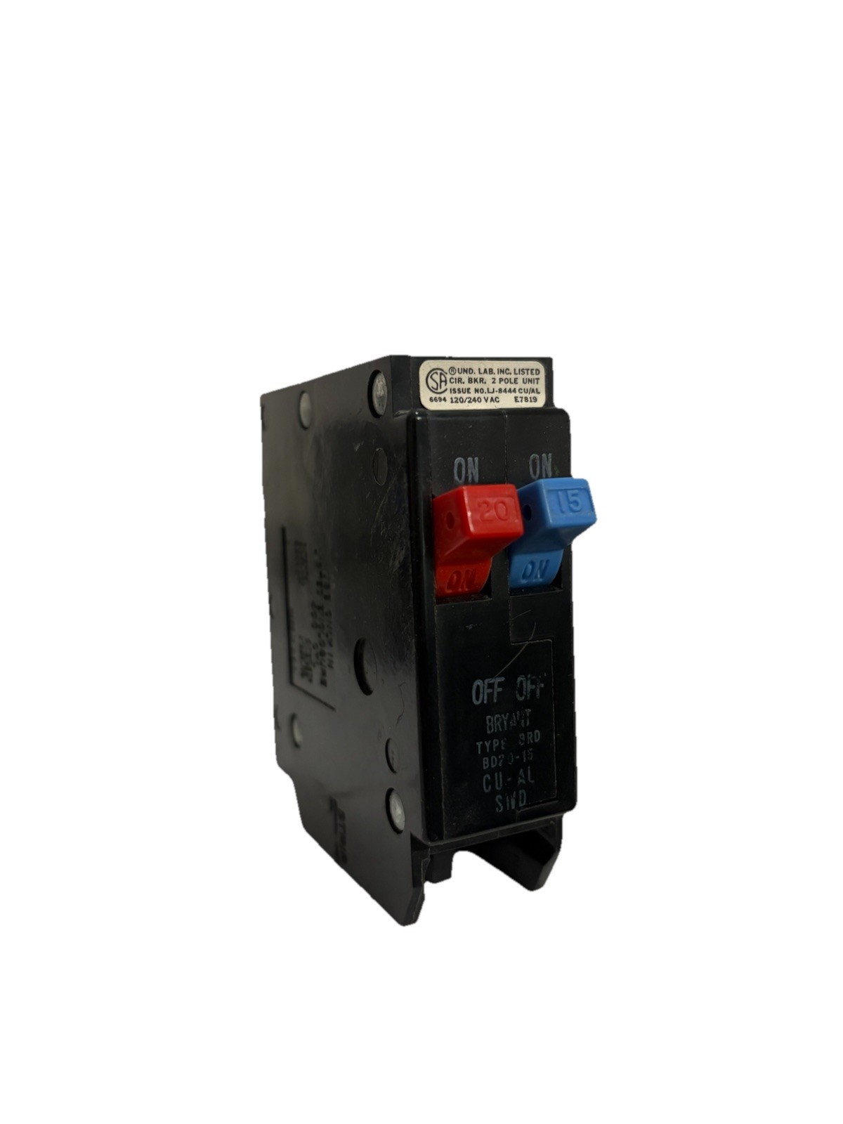 Bryant BD 20-15 20-15 Amp 2 Pole 120/240V Tandem Circuit Breaker BD2015 Type BRD