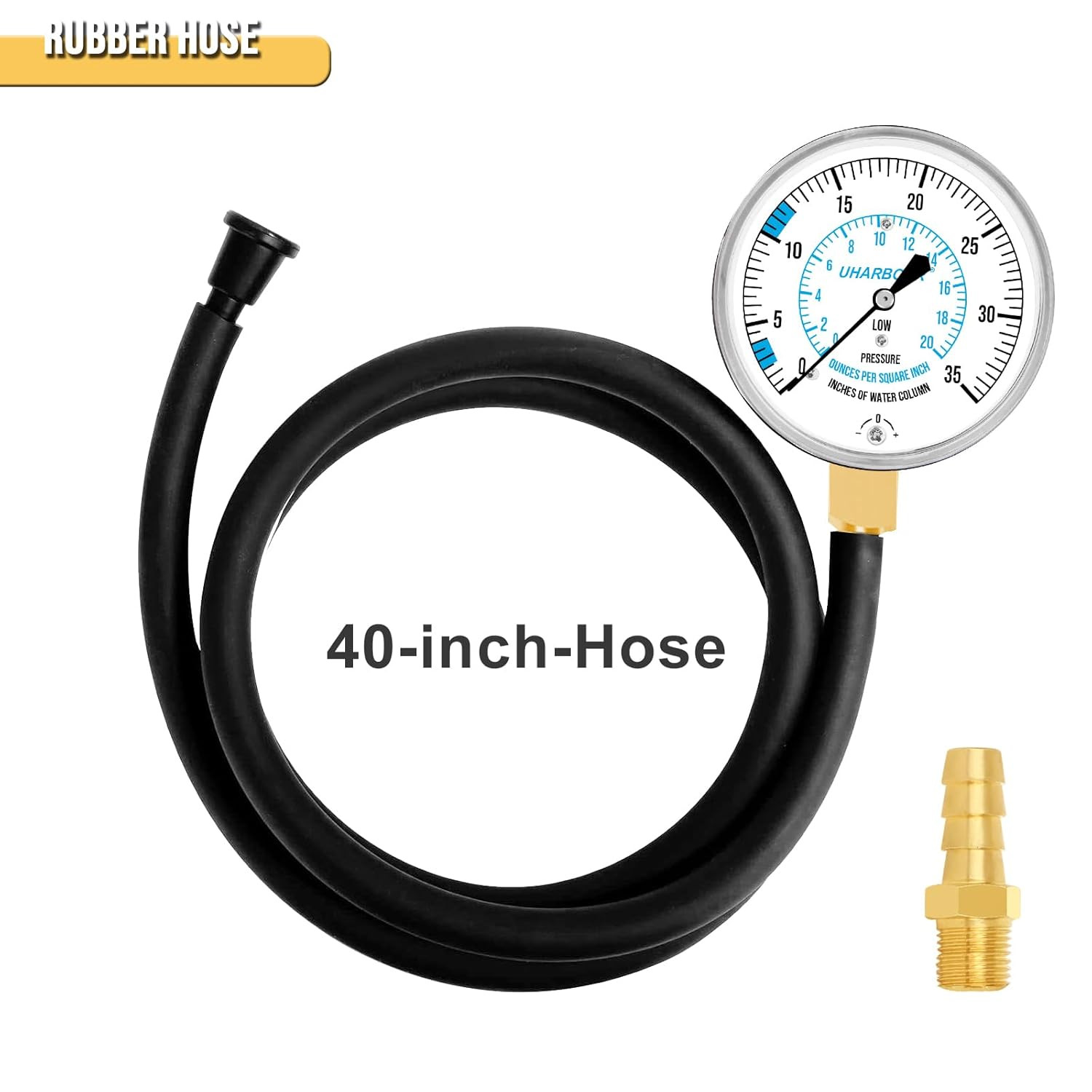 Manometer Gas Pressure Tester, Manometer LP Gas Pressure Tester Gauge 0-35″ W…