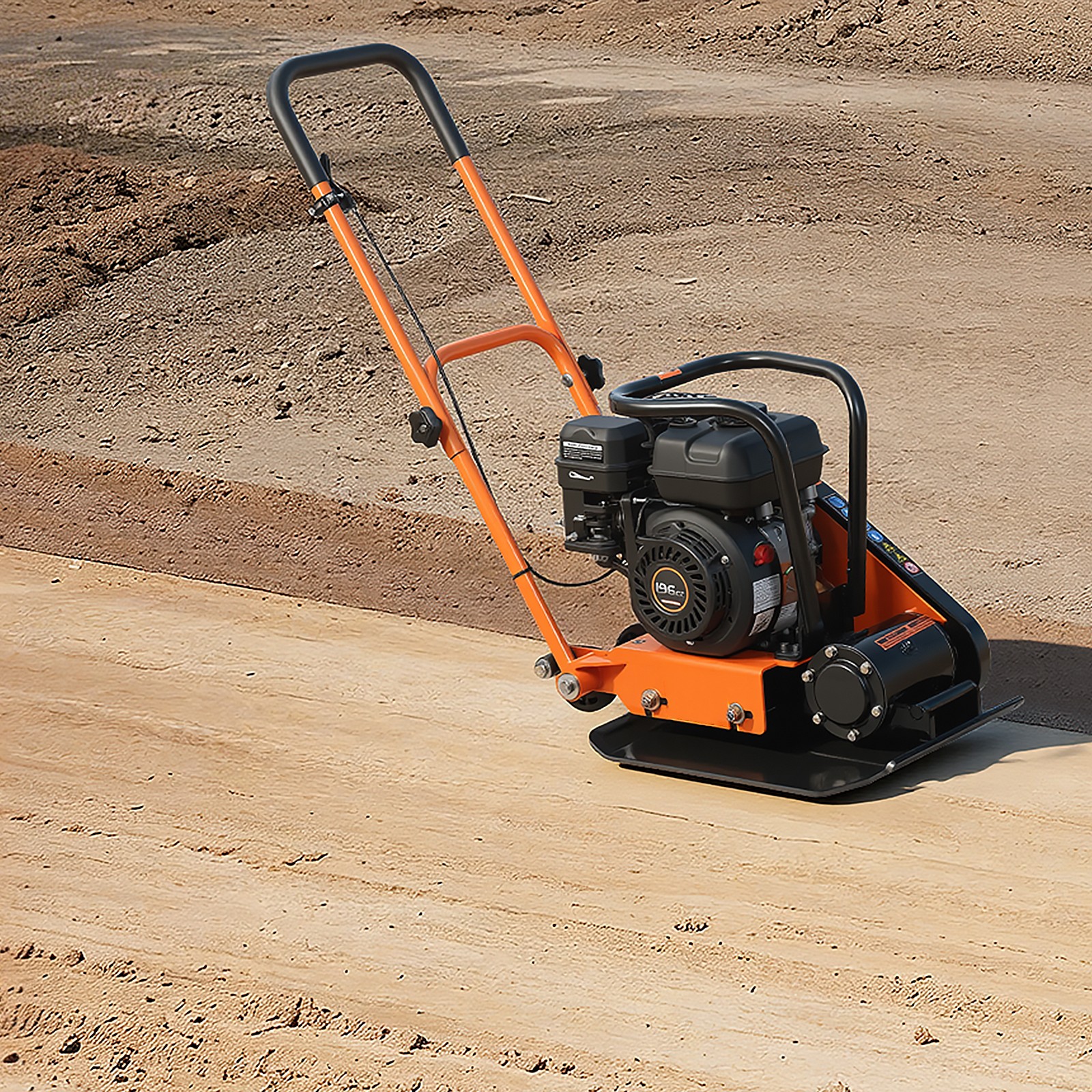 Uimoso 6.5HP Vibrating Plate Compactor for Asphalt, 5600VPM, 2360lbs