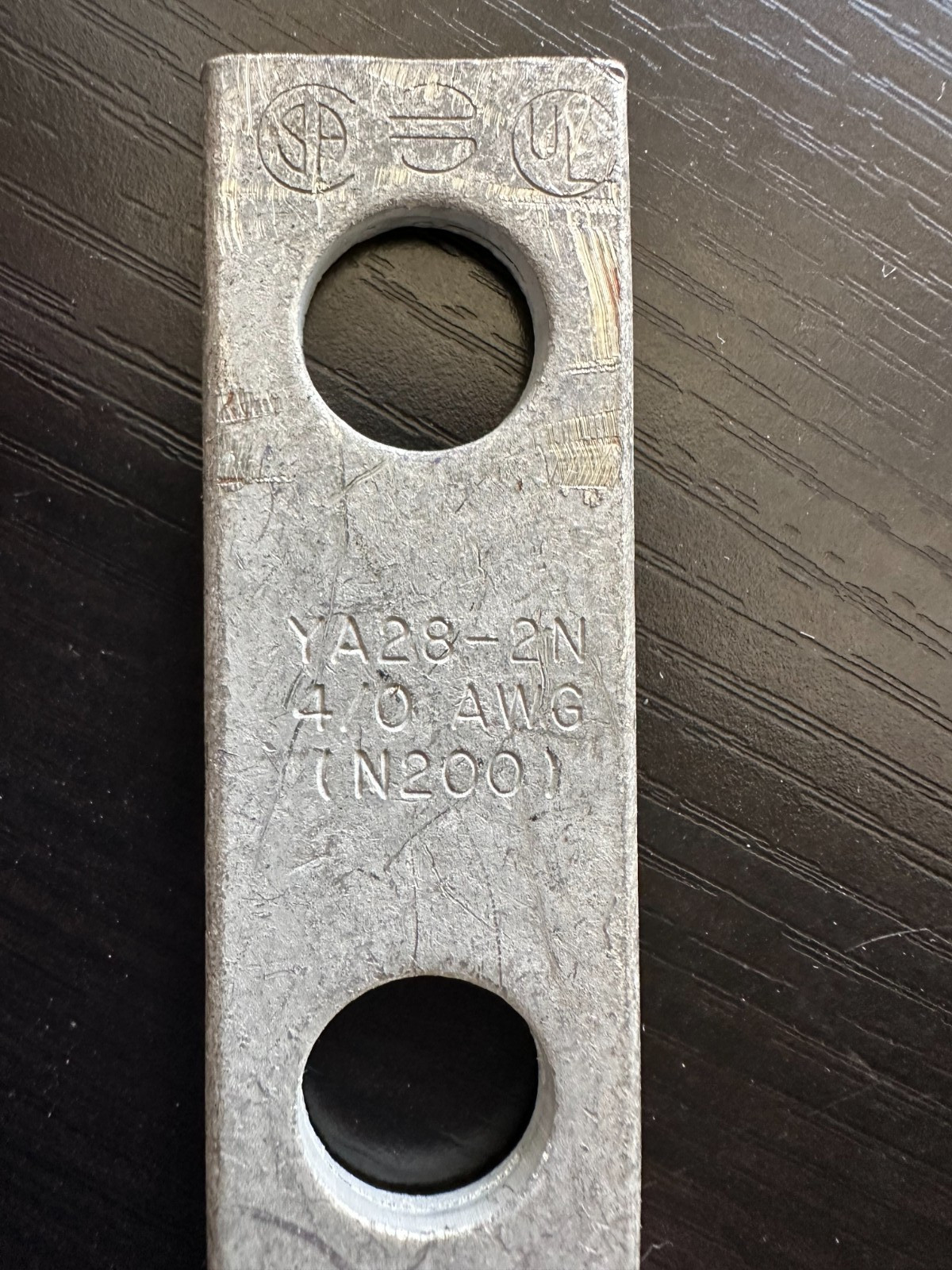 Burndy YA28-2N Two Holes Purple Die 15 Compression Lug, 4/0 AWG N200
