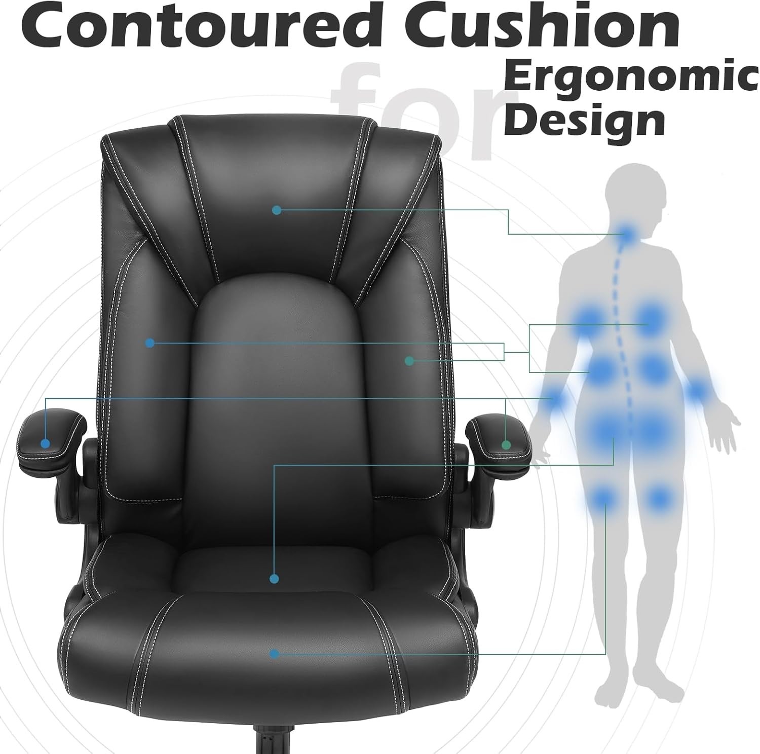 Flip-up Arms Office Chair 300lbs Executive Chair Swivel Office Chair with hydrol