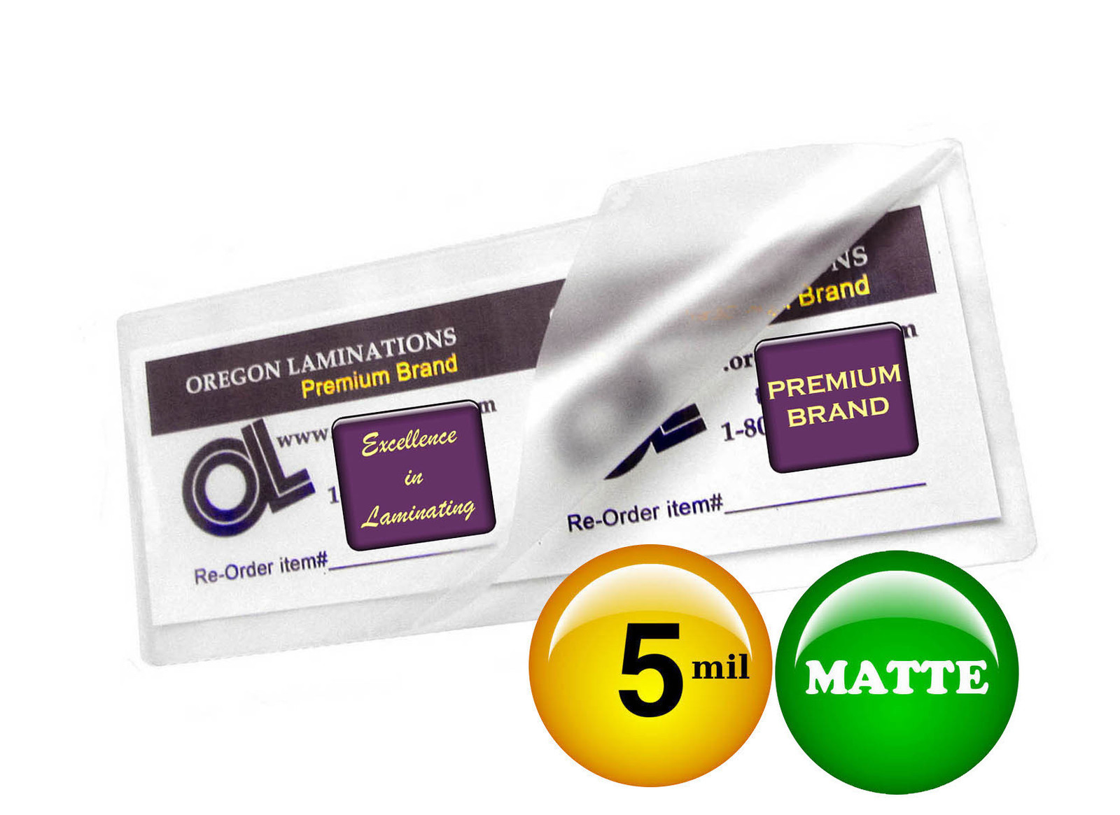 500/pack MATTE 2-3/8 x 8-1/2 Hot 5 Mil Large Bookmark Laminating Pouches