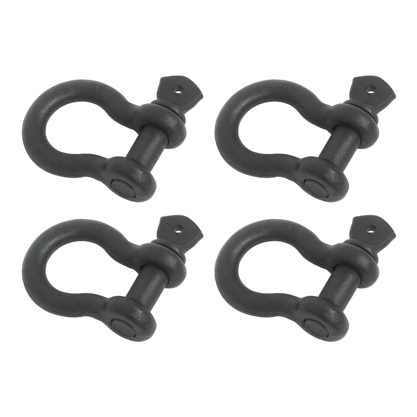 4 Pack 3/4 Inch Bow-Shaped D Ring Shackles 4.75t/10471lbs Working Load Black