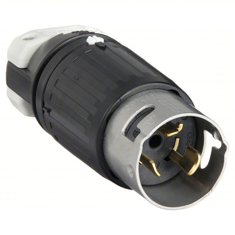Hubbell CS8265C 50A 250V, 2-Pole 3-Wire, Grounding, Non-NEMA Male Locking Plug