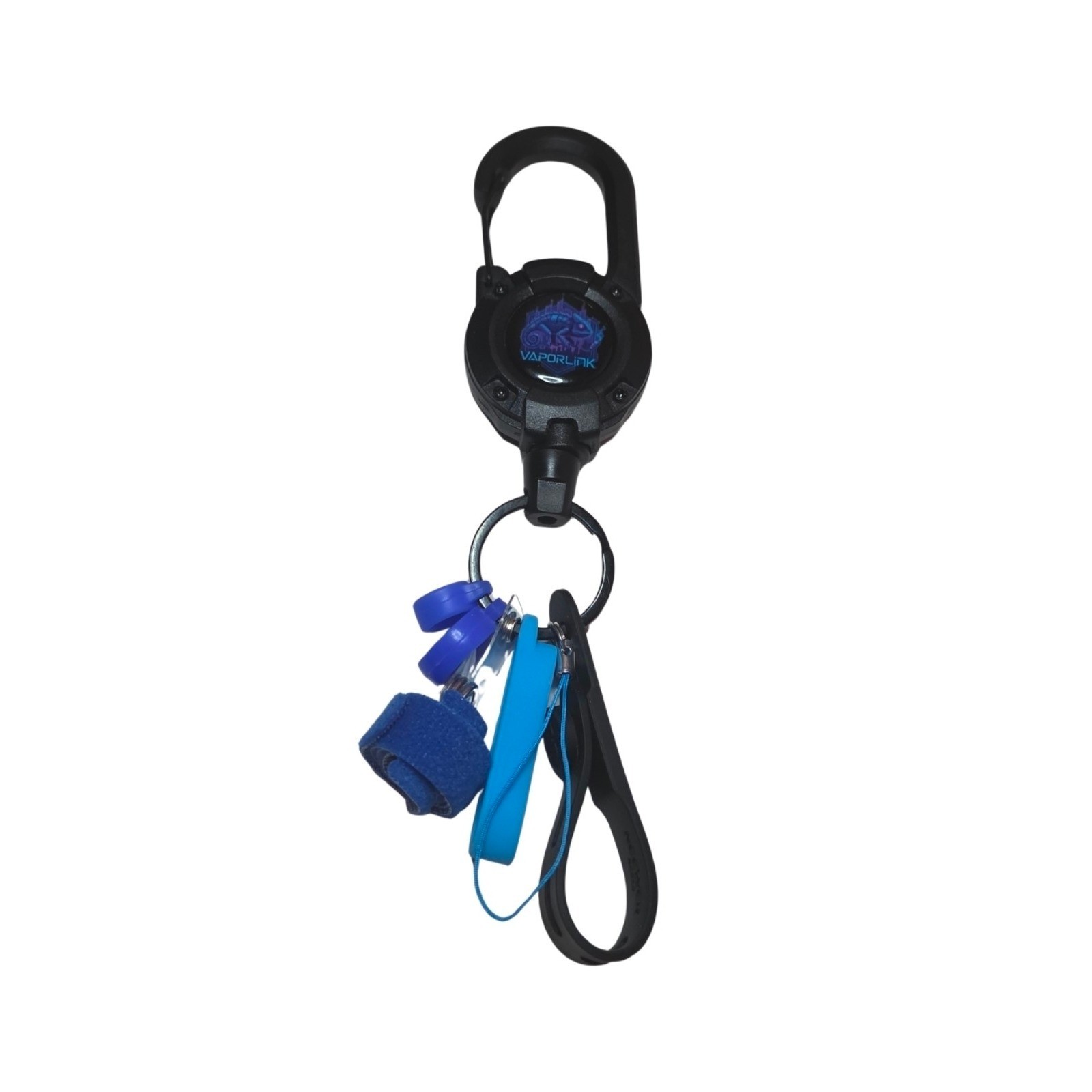 BLUE Vaporlink Leash Heavy-duty Retractable Carabiner Keychain Anti-Lost/Theft