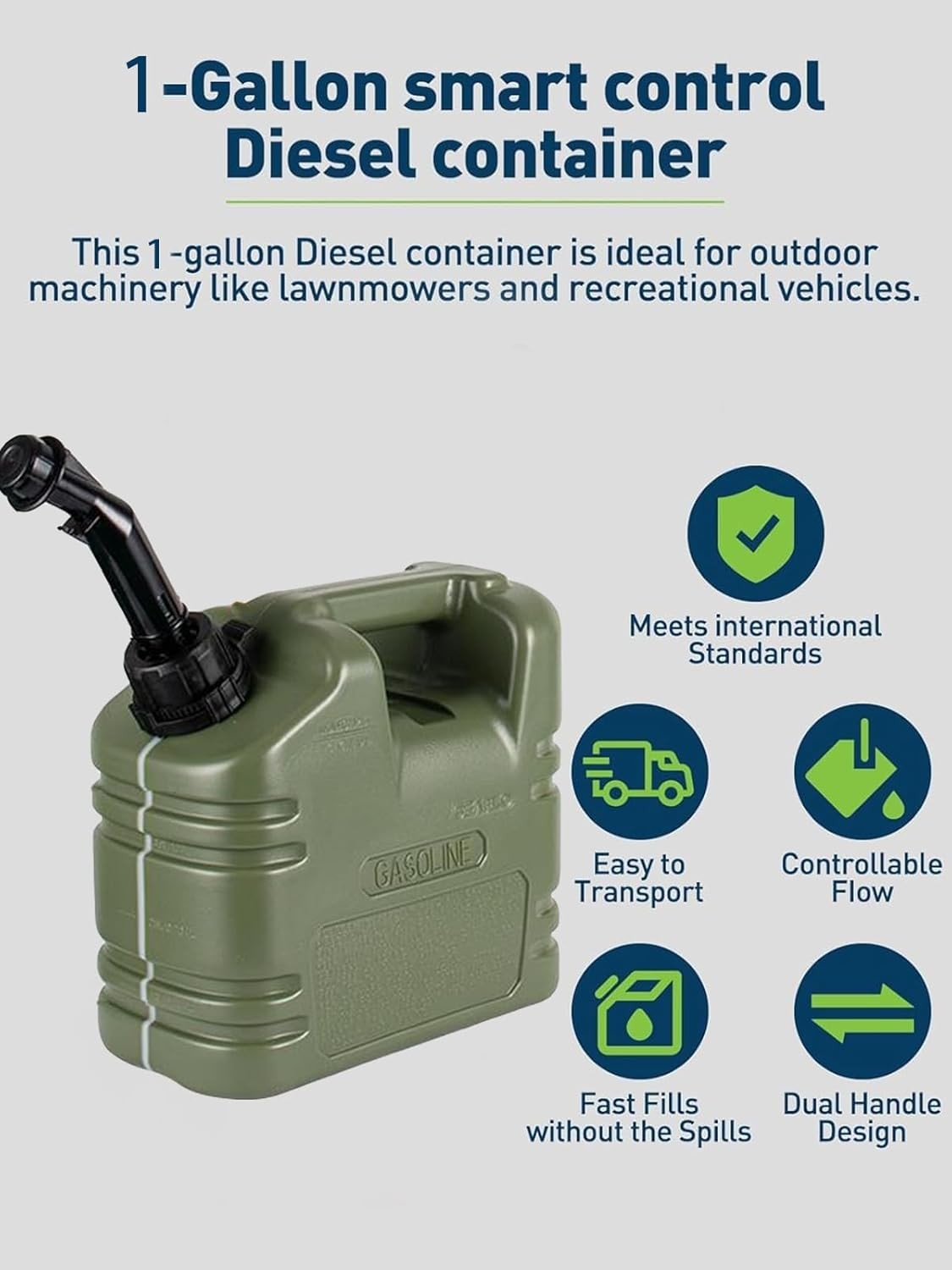 2 PCS Portable Fuel Caddy Diesel Tank 5 L/1 Gallon Diesel Storage Container Can