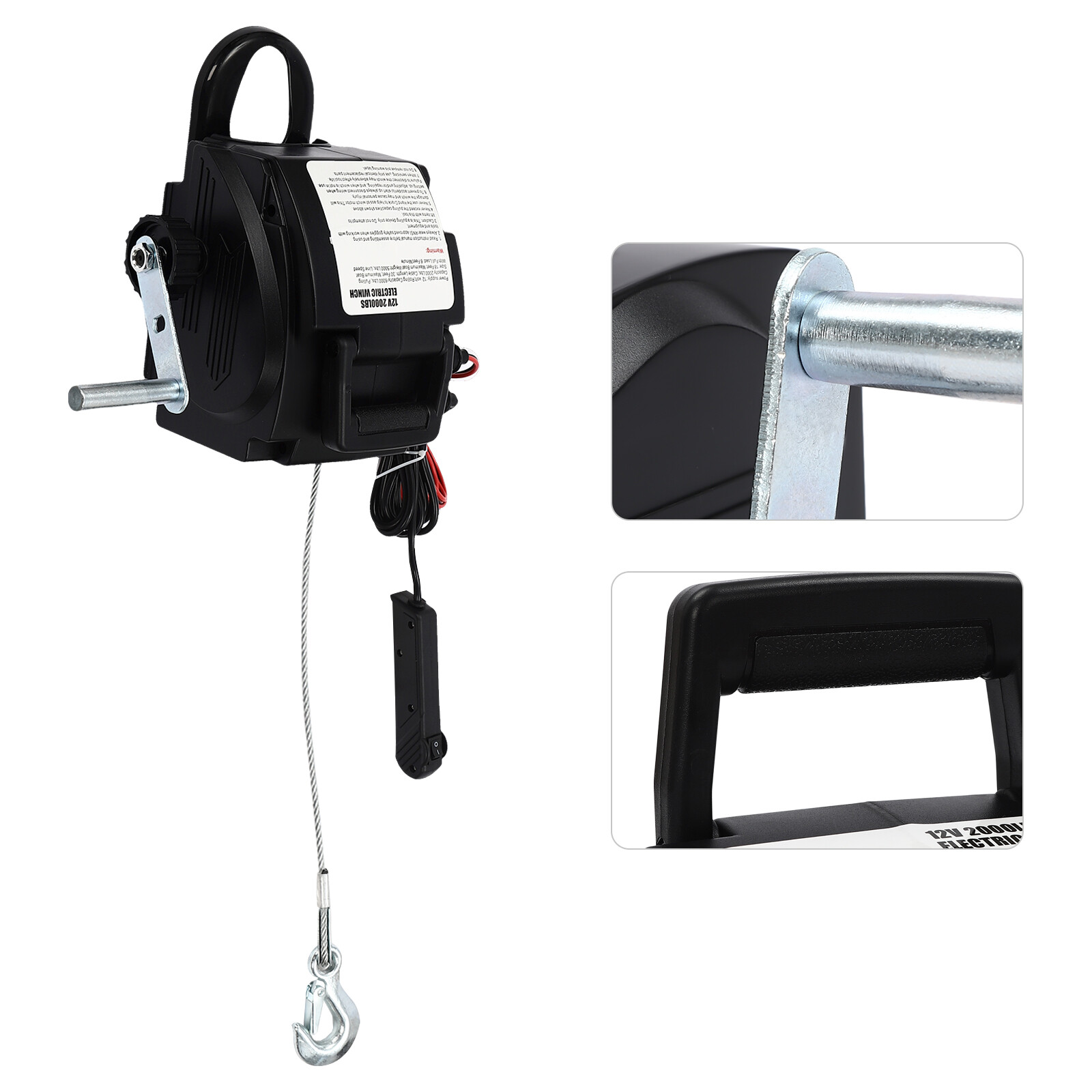 Electric Winch 6000lbs-300W Marine/ATV Winch, Remote Control Hand/Wire Control