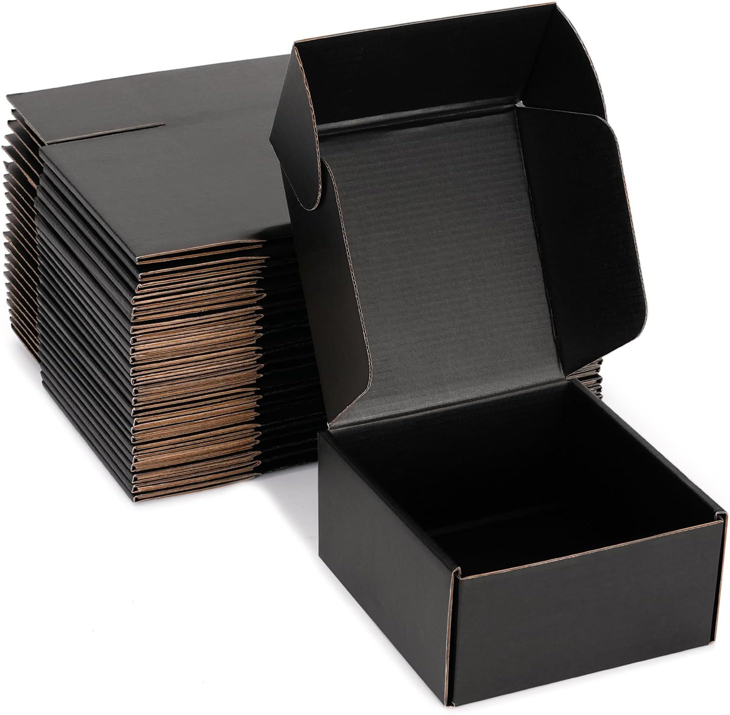 Black Shipping Boxes 6X6X3 Inches, 20 Pack | Easy Assembly, Sturdy 32 ECT Corrug